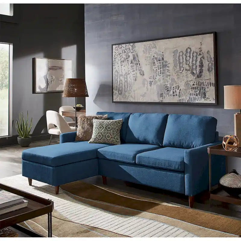 Divano ad angolo con chaise longue contenitore