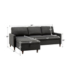 Divano ad angolo con chaise longue contenitore