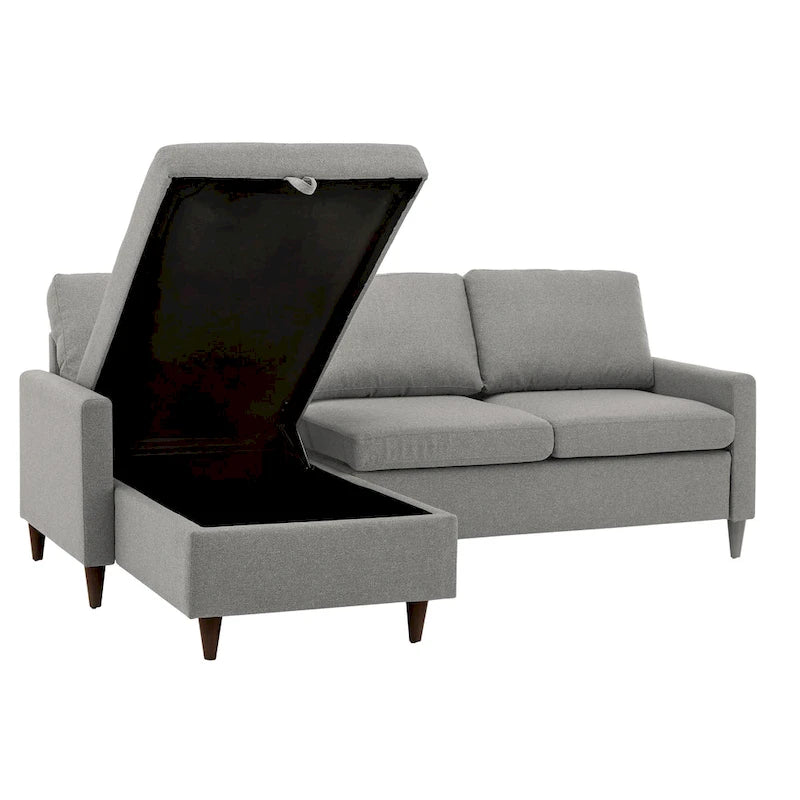 Divano ad angolo con chaise longue contenitore
