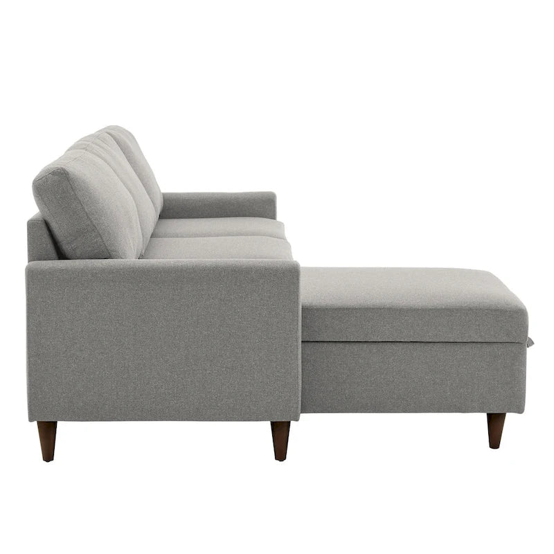 Divano ad angolo con chaise longue contenitore
