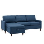 Divano ad angolo con chaise longue contenitore