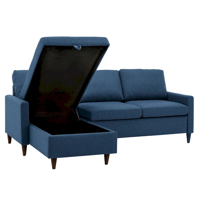 Divano ad angolo con chaise longue contenitore