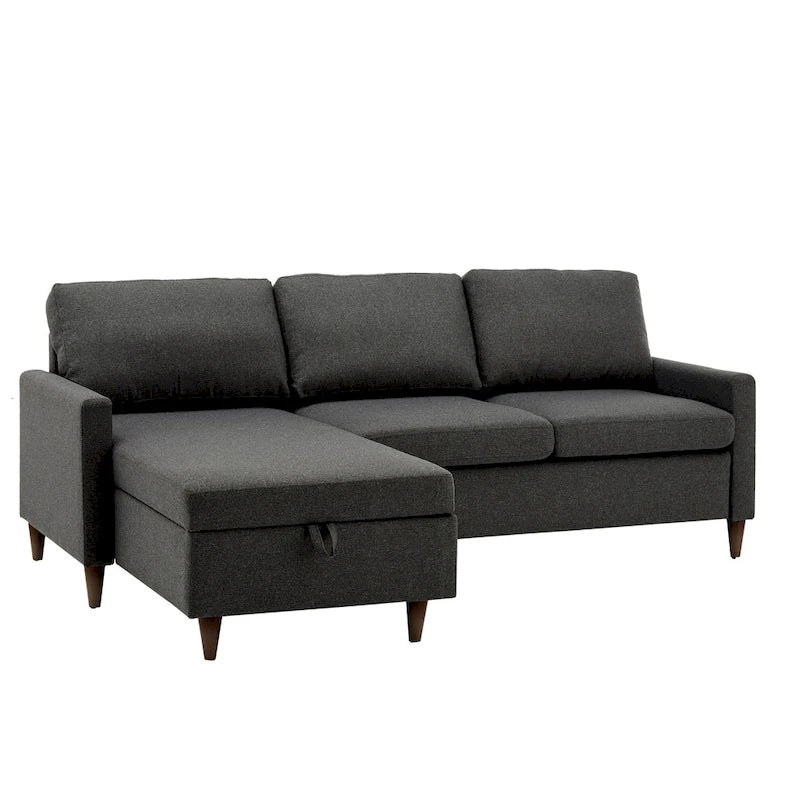Divano ad angolo con chaise longue contenitore