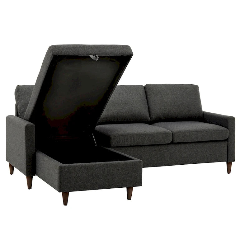 Divano ad angolo con chaise longue contenitore