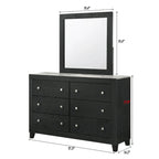 Camera da letto con pannello libreria a LED nera 5 pezzi