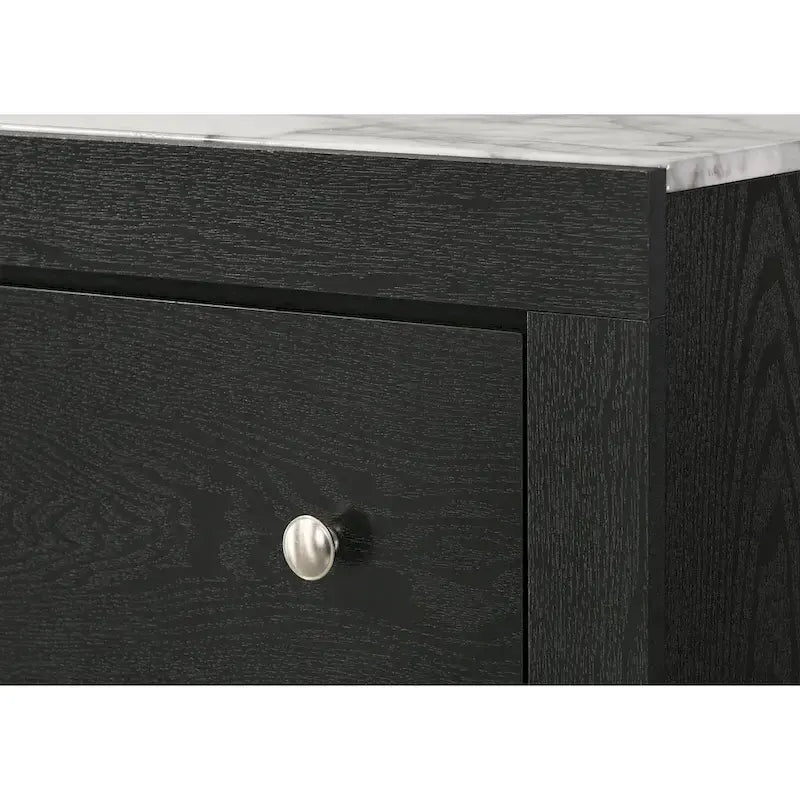 Camera da letto con pannello libreria a LED nera 5 pezzi