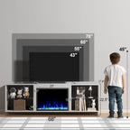 Mobile TV da 68 con caminetto elettrico da 23