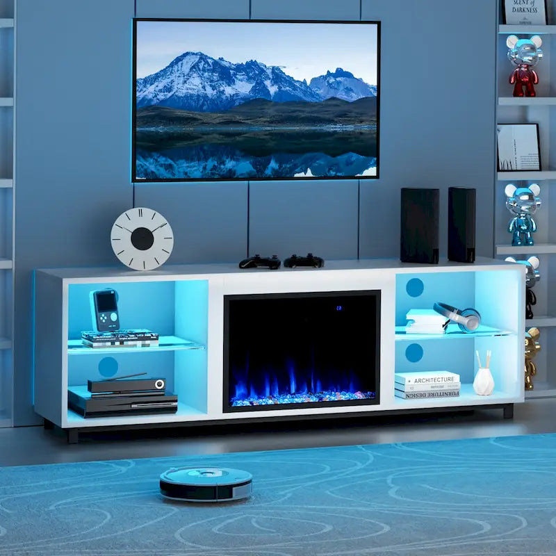 Mobile TV da 68 con caminetto elettrico da 23
