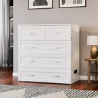 Letto a scomparsa Twin XL con materasso in bianco