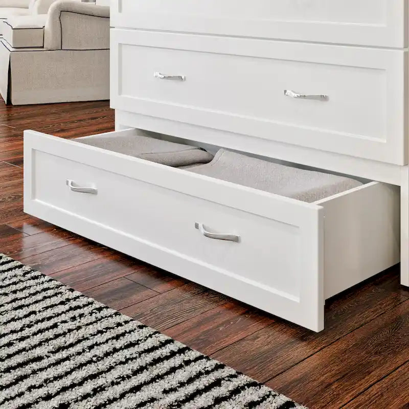 Letto a scomparsa Twin XL con materasso in bianco
