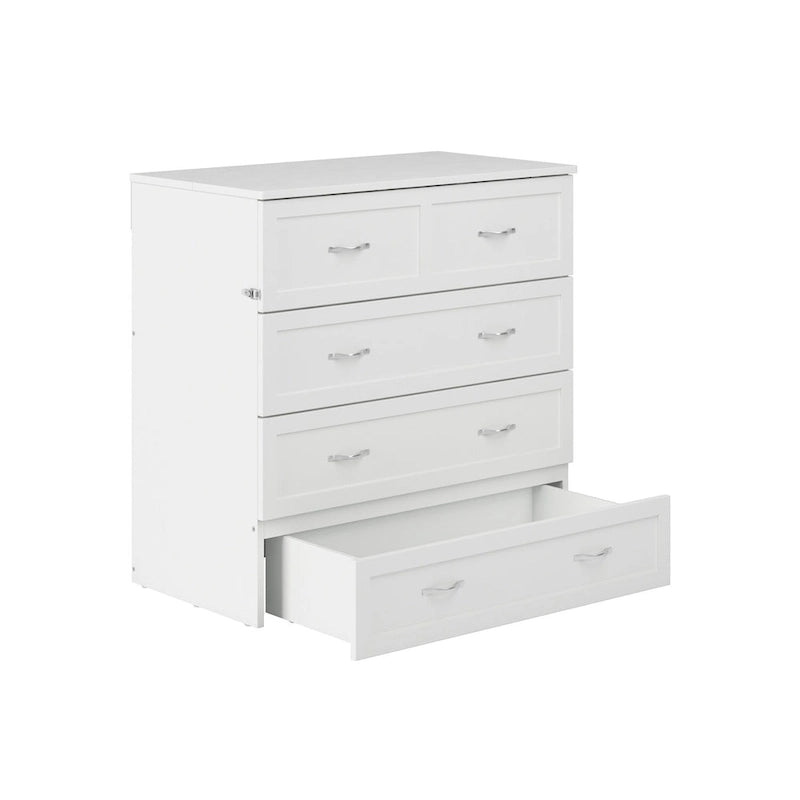 Letto a scomparsa Twin XL con materasso in bianco