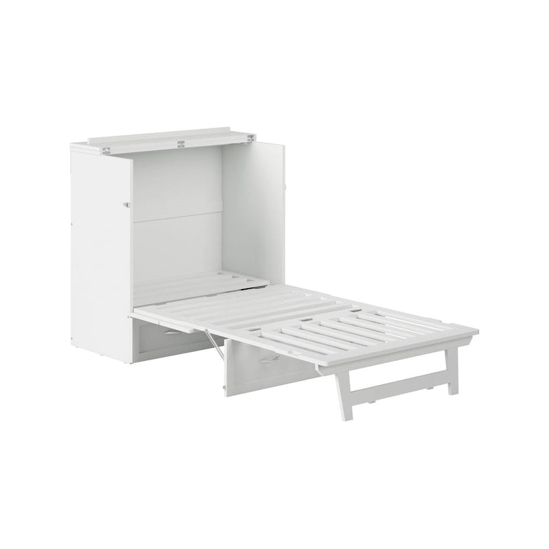 Letto a scomparsa Twin XL con materasso in bianco