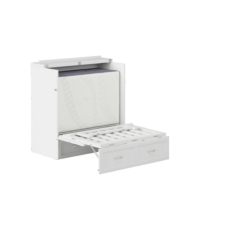 Letto a scomparsa Twin XL con materasso in bianco