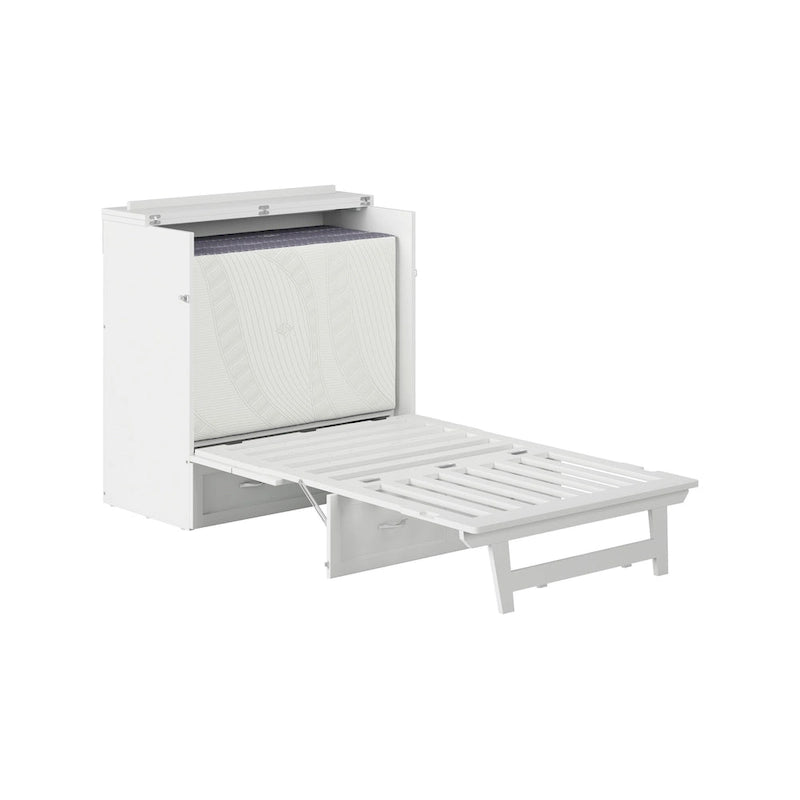 Letto a scomparsa Twin XL con materasso in bianco