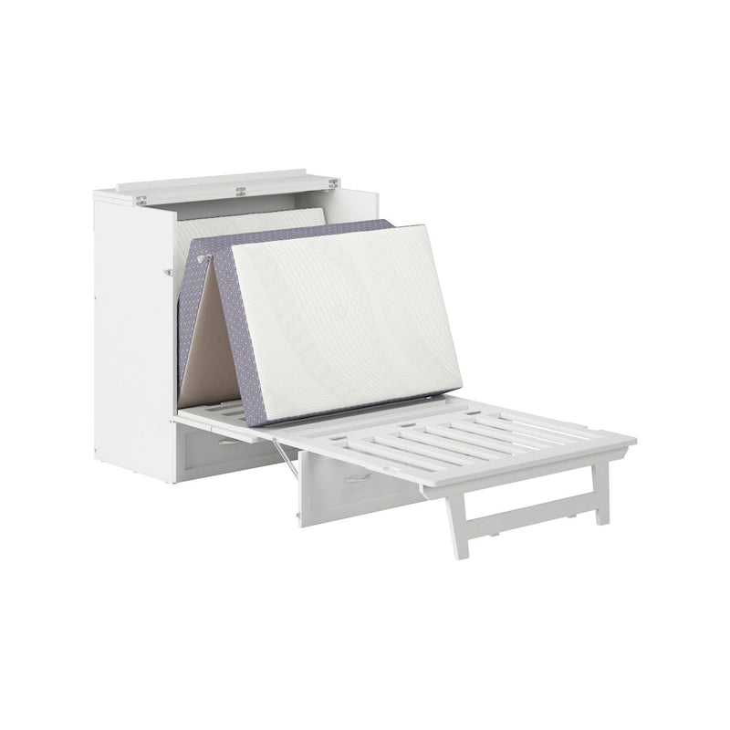 Letto a scomparsa Twin XL con materasso in bianco