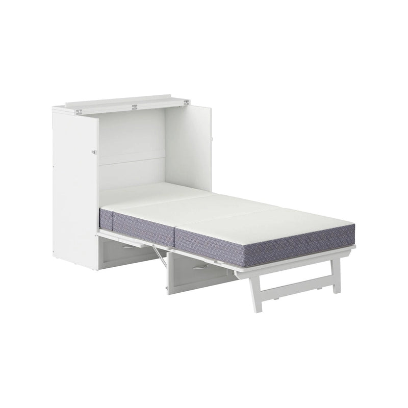 Letto a scomparsa Twin XL con materasso in bianco