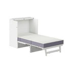 Letto a scomparsa Twin XL con materasso in bianco