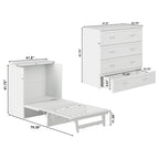 Letto a scomparsa Twin XL con materasso in bianco