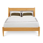 Letto Queen Size con Piattaforma in Legno Massello Stile Mid-Century