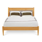 Letto Queen Size con Piattaforma in Legno Massello Stile Mid-Century