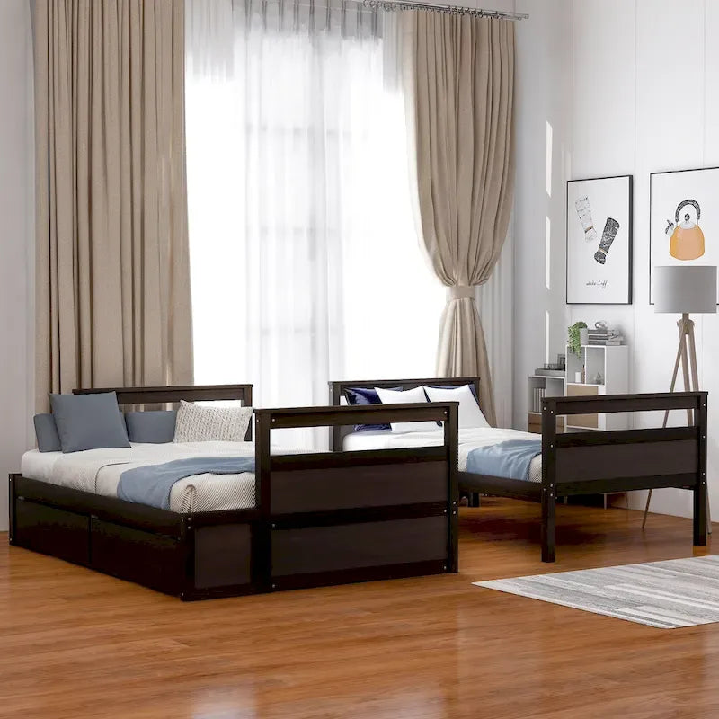 Letto a castello singolo su una piazza e mezza con contenitore