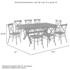 Set da pranzo di 9 pezzi con sedie