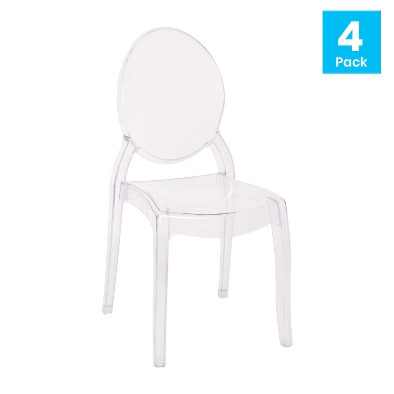 Sedie per banchetti in resina extra larghe per tutte le stagioni, confezione da 4 - 20,5 P x 17 L x 37,25 A