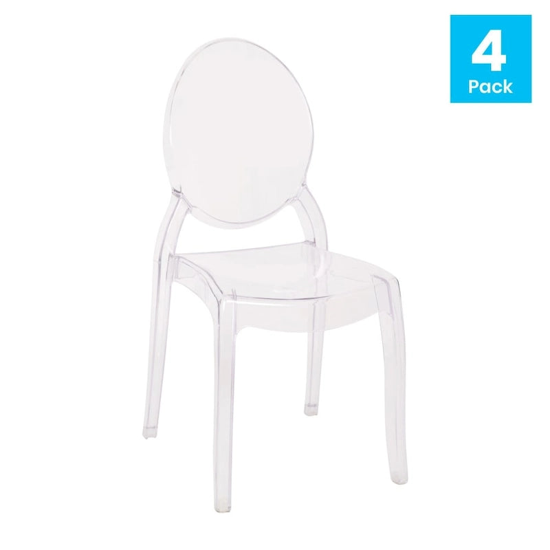 Sedie per banchetti in resina extra larghe per tutte le stagioni, confezione da 4 - 20,5 P x 17 L x 37,25 A