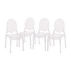 Sedie per banchetti in resina extra larghe per tutte le stagioni, confezione da 4 - 20,5 P x 17 L x 37,25 A
