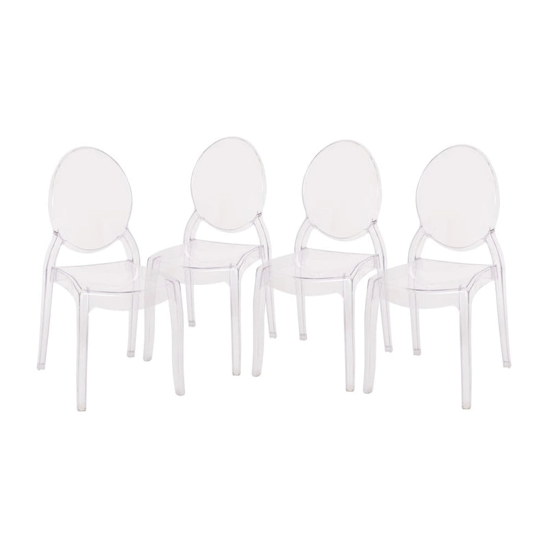 Sedie per banchetti in resina extra larghe per tutte le stagioni, confezione da 4 - 20,5 P x 17 L x 37,25 A