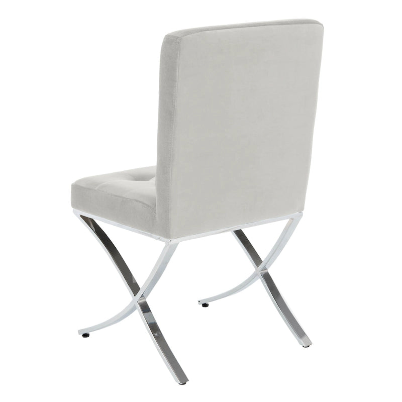 Sedia laterale Glam trapuntata cromata nera