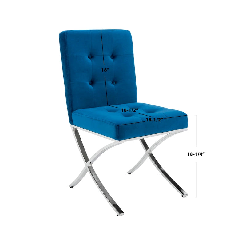 Sedia laterale Glam trapuntata cromata nera