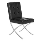 Sedia laterale Glam trapuntata cromata nera