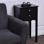 Tavolino d'appoggio Tavolo d'accento con 2 cassetti - Nero - 16,0 x 13,0 x 30,0 (L x P x A)