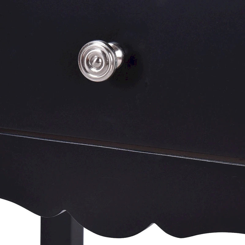 Tavolino d'appoggio Tavolo d'accento con 2 cassetti - Nero - 16,0 x 13,0 x 30,0 (L x P x A)