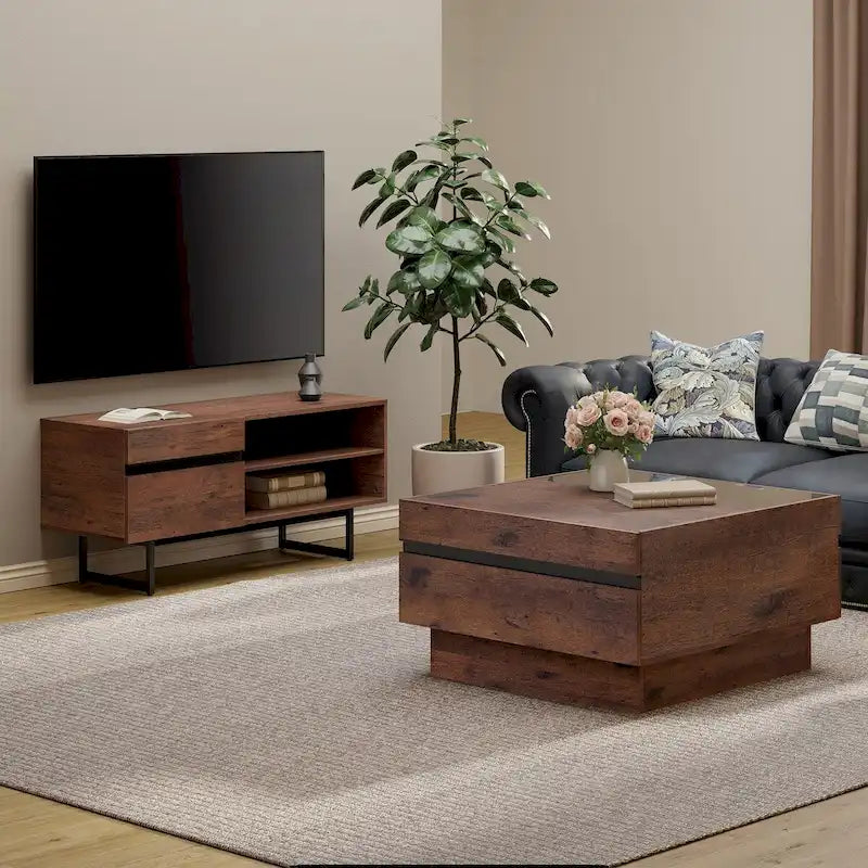 Set di 2 mobili moderni: porta TV e tavolino da caffè