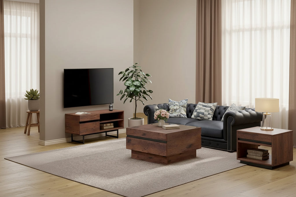 WAMPAT Modern TV Stand and Coffee Table Set of 2