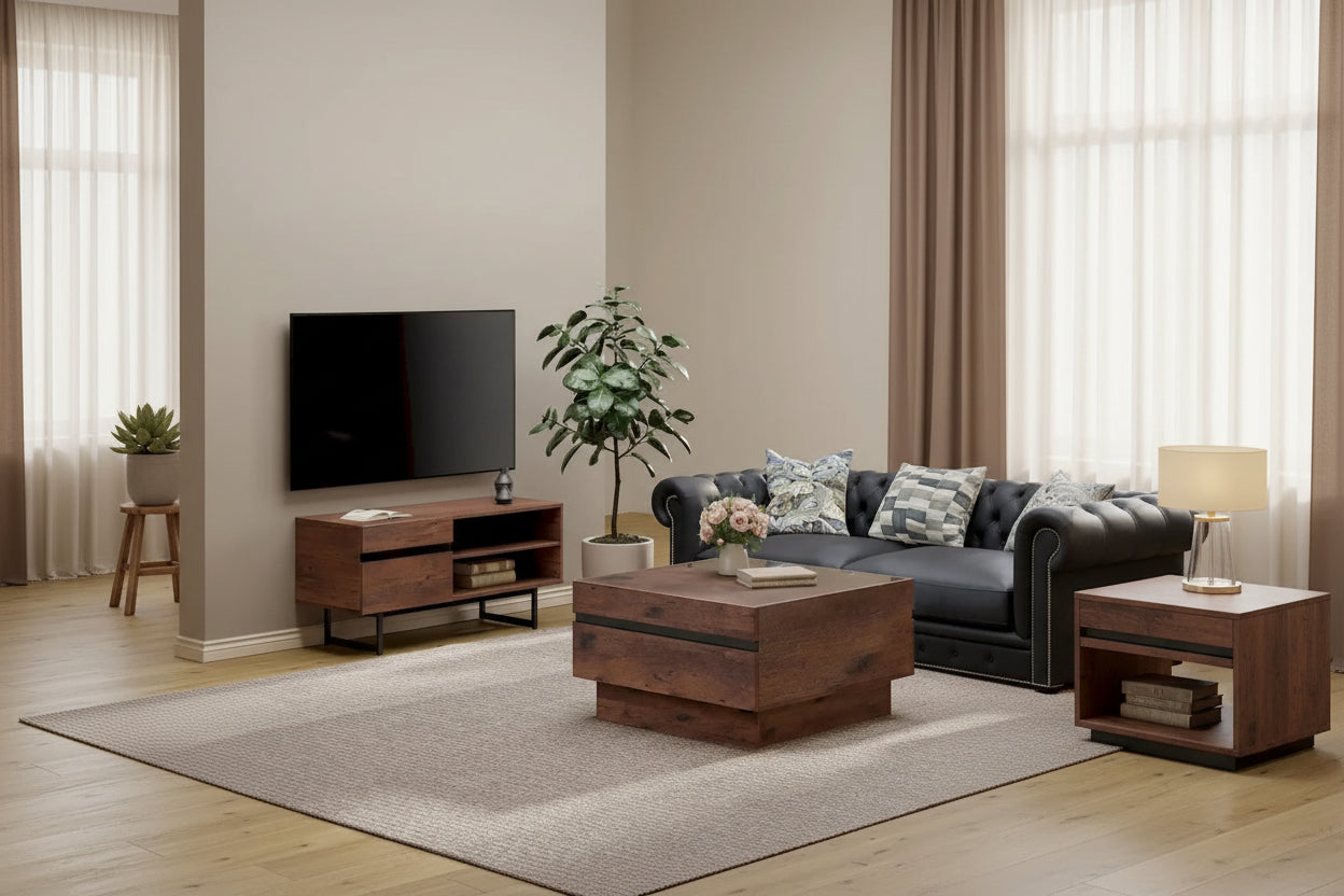 WAMPAT Modern TV Stand and Coffee Table Set of 2