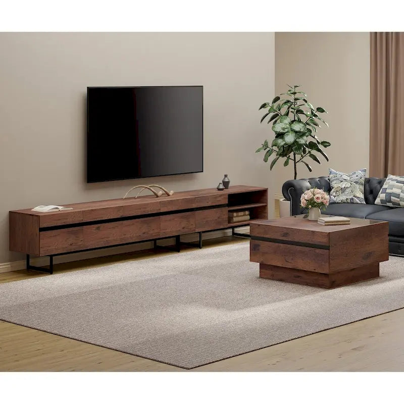 Set di 2 mobili moderni: porta TV e tavolino da caffè