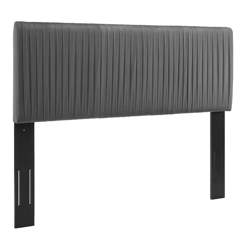 Testiera in velluto performante trapuntato a canali, per letto matrimoniale/queen size
