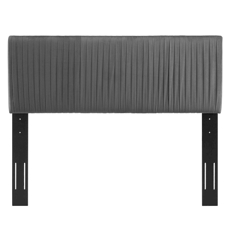 Testiera in velluto performante trapuntato a canali, per letto matrimoniale/queen size
