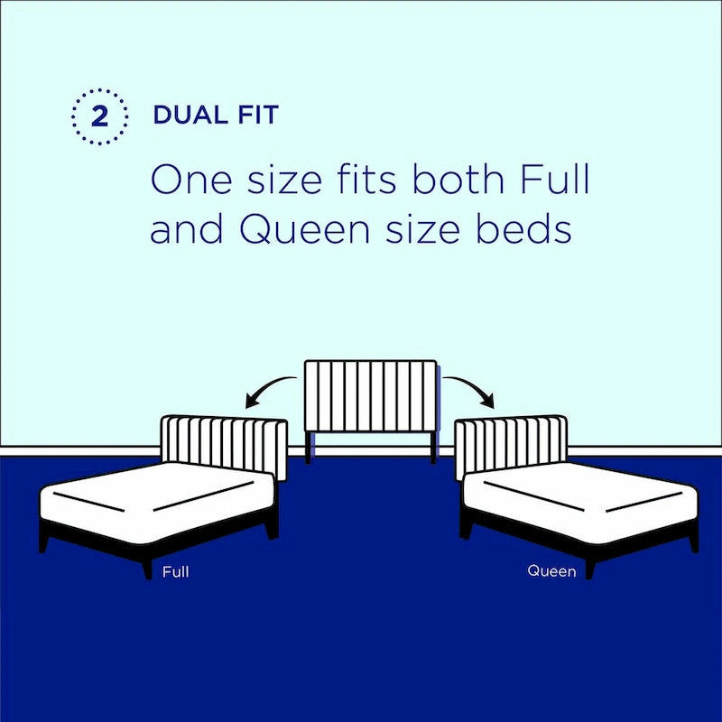 Testiera in velluto performante trapuntato a canali, per letto matrimoniale/queen size