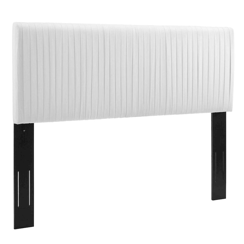 Testiera in velluto performante trapuntato a canali, per letto matrimoniale/queen size
