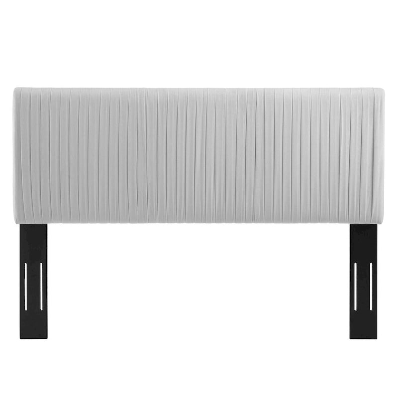 Testiera in velluto performante trapuntato a canali, per letto matrimoniale/queen size