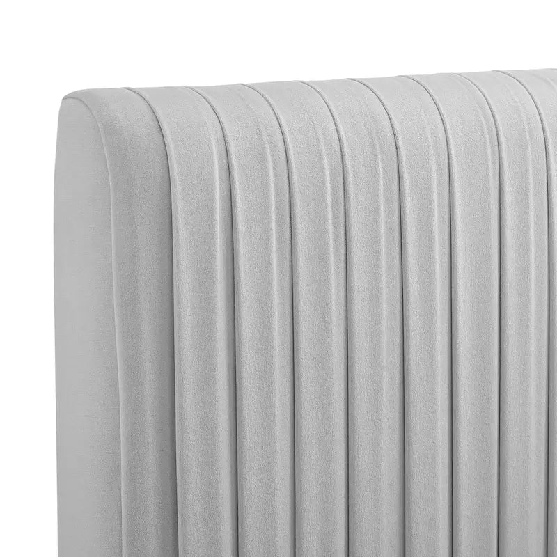 Testiera in velluto performante trapuntato a canali, per letto matrimoniale/queen size