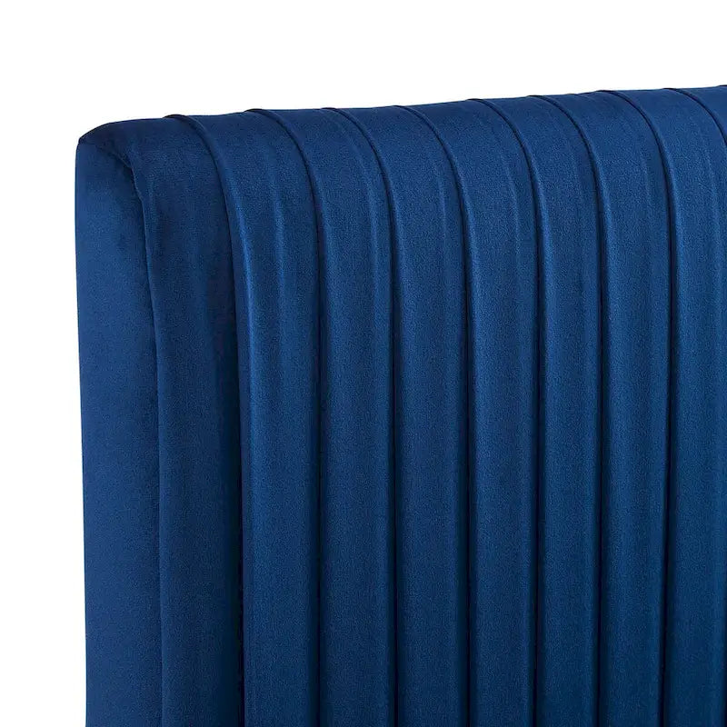 Testiera in velluto performante trapuntato a canali, per letto matrimoniale/queen size