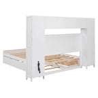 Letto matrimoniale in legno con mobile contenitore integrato