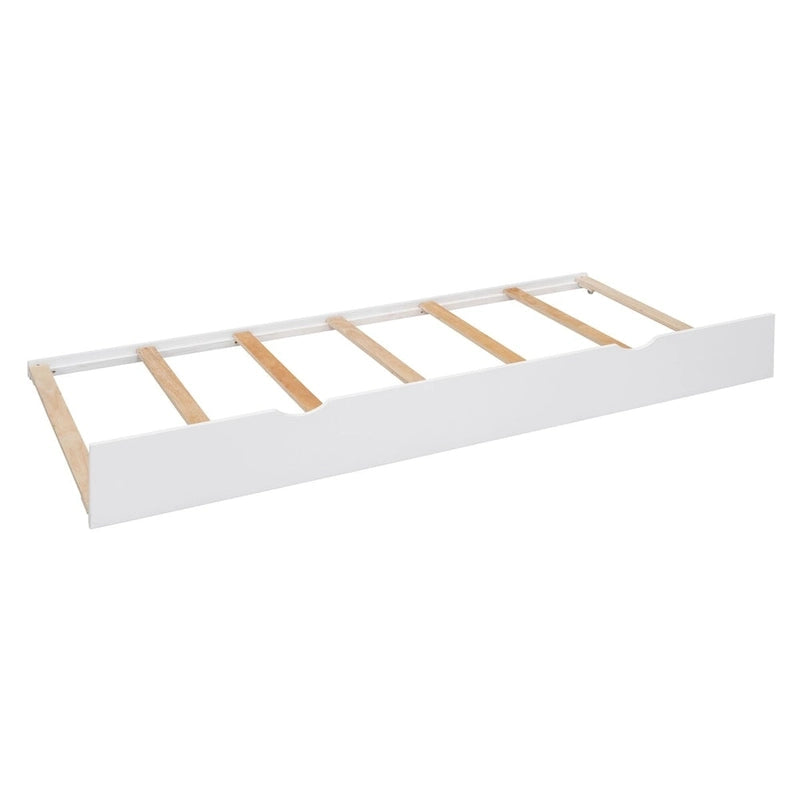 Letto matrimoniale in legno con mobile contenitore integrato