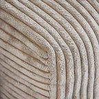 Divano moderno componibile a 3 posti con chaise longue e pouf, in velluto a coste, per soggiorno