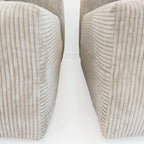 Divano moderno componibile a 3 posti con chaise longue e pouf, in velluto a coste, per soggiorno